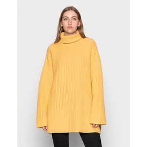 NWT Samsoe Samsoe Keiko Turtleneck Pullover Sweater in Ochre, Size M